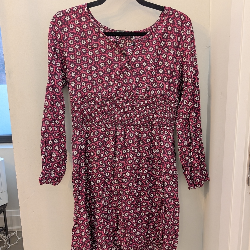 Glam & Fame — Purple Long Sleeve Floral Dress, Size M/L - Picture 3 of 7